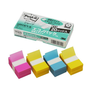 3M ポスト・イット ジョーブ エコノパック  詰替用 44×25mm 3色 40冊 F128649-6801RN-K-イメージ1