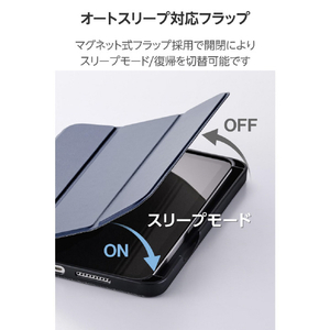 エレコム iPad mini(A17 Pro)用フラップケース 衝撃吸収 Pencil収納 スリープ対応 ネイビー TB-A25SSANV-イメージ7