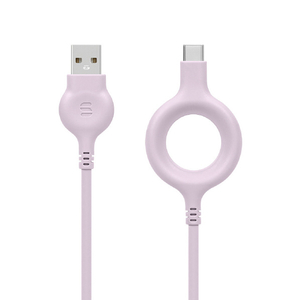 オウルテック Soft A to CRingケーブル 2m パープル OWL-CBS2AC-SFT20-PU-イメージ1
