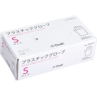 オオサキメディカル プラスチックグローブ S 透明 200枚入 70011 FC138WH-5575143