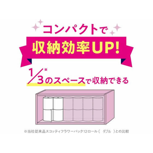 クレシア スコッティ フラワーパック 3倍長持ち ダブル 75m 4ロール×12P FC92474-イメージ5