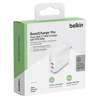 BELKIN 30W+30W 2ポート PPS USB-C PD急速充電器 BoostCharge Pro ホワイト WCB010DQWHJP
