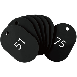 オープン工業 スチロール番号札 小判大 51～75 黒 FC87708-BF-52-BK-イメージ1