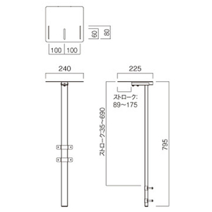 ハヤミ カメラスタンド HAMILEX・PU-850series ブラック PUP-B8502-イメージ2