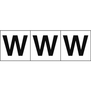 トラスコ中山 TRUSCO アルファベットステッカー 50×50 「W」 白地／黒文字 3枚 3枚粘着シール5050英字｢W｣ FC297FZ-4389565-イメージ1