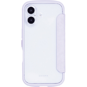 NATURAL　design iPhone17用 背面手帳型ケース CHROME-NATURAL ラベンダー IP25-61-CHN04-イメージ2