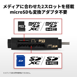 BUFFALO USB3．0 Type-C接続カードリーダーSD用直挿し ブラック BSCR120U3CBK-イメージ3