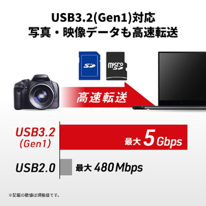 BUFFALO USB3．0 Type-C接続カードリーダーSD用直挿し ブラック BSCR120U3CBK-イメージ5