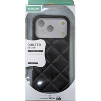 エレコム iPhone17 Pro用ソフトケース キルティング ブラック PM-A25CUCQBK