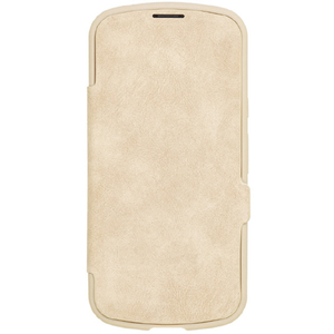 NATURAL　design iPhone17用 背面手帳型ケース CHROME-NATURAL ベージュ IP25-61-CHN07-イメージ1