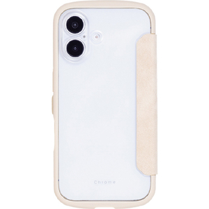 NATURAL　design iPhone17用 背面手帳型ケース CHROME-NATURAL ベージュ IP25-61-CHN07-イメージ2