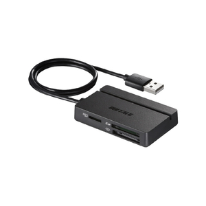 BUFFALO USB2．0 マルチカードリーダー/ライター ブラック BSCR100U2BK-イメージ1