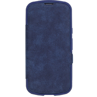 NATURAL　design iPhone17用 背面手帳型ケース CHROME-NATURAL ブルー IP25-61-CHN08