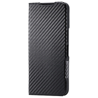 エレコム AQUOS wish5用ソフトレザーケース 薄型 磁石付 カーボンブラック PM-S251PLFUCB