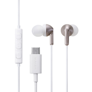 エレコム マイク付き 有線イヤホン USB Type-C(TM) カナル型 ローズゴールド EHP-DF19CMGD-イメージ1