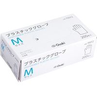 オオサキメディカル プラスチックグローブ M 透明 200枚入 70012 FC139WH-5575151