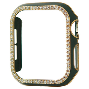 GAACAL Apple Watch Series 1-3 [38mm]用スワロフスキーフレーム グリーン×ゴールド W00065GG1-イメージ1