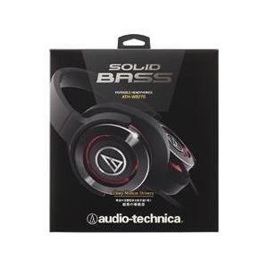 オーディオテクニカ ポータブルヘッドホン SOLID BASS ブラックレッド ATH-WS770 BRD-イメージ2