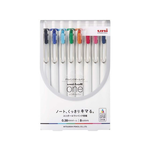 三菱鉛筆 ユニボールワン 0.38mm 8色セット FCC0670-UMNS388C-イメージ1