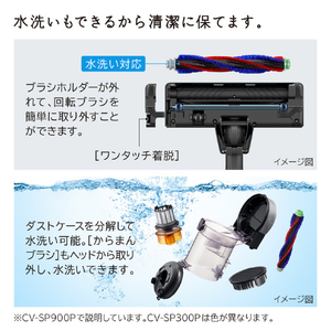 日立 サイクロン式パワーブラシ パワかるサイクロン マーブルグレー CV-SP900P H-イメージ12