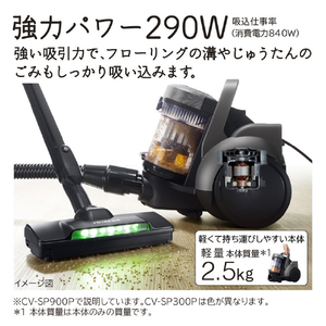 日立 サイクロン式パワーブラシ パワかるサイクロン マーブルグレー CV-SP900P H-イメージ5