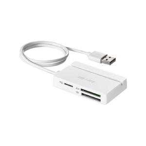BUFFALO USB2．0 マルチカードリーダー/ライター ホワイト BSCR100U2WH-イメージ1