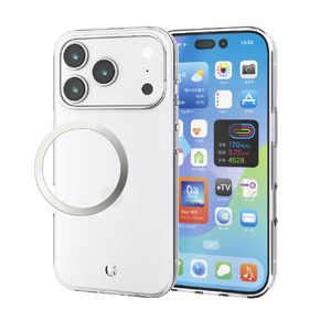 エレコム iPhone17 Pro用ソフトケース メタルステッカー付 クリア PM-A25CUCTCR-イメージ2
