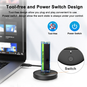 アイネックス USB3．2Gen2対応 M．2 NVMe SSDスタンド ブラック HDE-20-イメージ3
