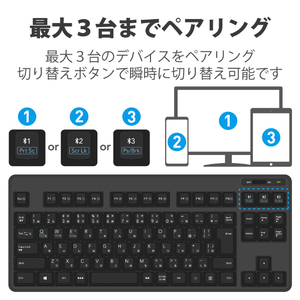 エレコム Bluetooth 5．0メンブレンコンパクトキーボード ブラック TK-FBM111BK-イメージ6