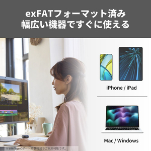 バッファロー スマートフォン向けマグネット対応SSD USB3．2Gen2(2TB) ブラック SSD-PMS2.0U3-BA-イメージ4
