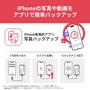 バッファロー スマートフォン向けマグネット対応SSD USB3．2Gen2(2TB) ブラック SSD-PMS2.0U3-BA-イメージ6