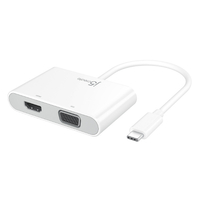 j5 create USB-C to VGA/HDMI/PD/USB3．0 マルチアダプター ホワイト JCA175