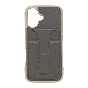 NATURAL　design iPhone17用 背面型ケース NICOLA チャコール IP25-61-NIC02-イメージ1