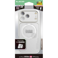 エレコム iPhone18 Pro Max用ハイブリッドケース 極限 MAGKEEP スタンドマット ホワイト PM-A26DMGSTKCWH