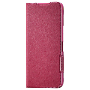 エレコム AQUOS wish5用ソフトレザーケース 薄型 磁石付 フラワーズ ディープピンク PM-S251PLFUJPND-イメージ1