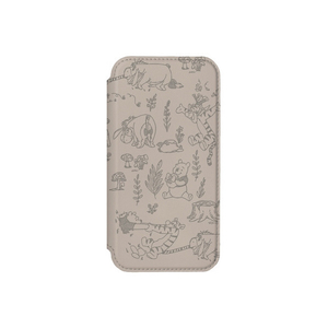 PGA PG-D24AGF04POO iPhone 16用ガラスフリップケース くまのプーさん