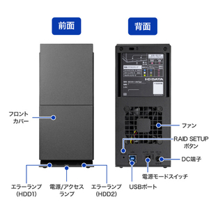 I・Oデータ USB 5Gbps&RAID 1対応 外付けハードディスク 4TB HDW-UTN4C-イメージ3
