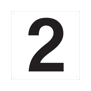 トラスコ中山 表示板 数字 420×420 数字「2」 穴4ヵ所420420数字｢2｣ 白4 FC726GP-4843029-イメージ1