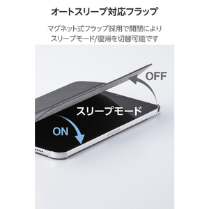 エレコム iPad mini(A17 Pro)用フラップケース 薄型軽量 背面クリア 2アングル ブラック TB-A25SWVBK-イメージ7