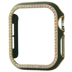 GAACAL Apple Watch Series 1-3 [42mm]用スワロフスキーフレーム グリーン×ゴールド W00065GG3-イメージ1