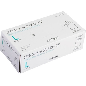 オオサキメディカル プラスチックグローブ L 透明 200枚入 70013 FC140WH-5575149-イメージ1