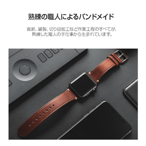 SLG Design Apple Watch 49/45/44/42mm用バンド Italian Buttero Leather ブルー SD18379AW-イメージ9