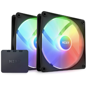 NZXT 140mm RGB LEDファン 2個パック+RGBコントローラ ブラック RF-C14DF-B1-イメージ1