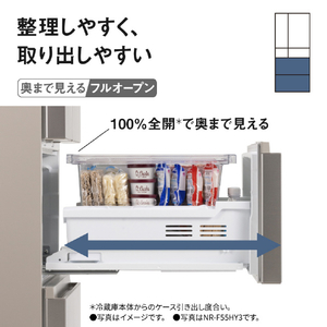 パナソニック 【フレンチドア】450L 6ドア冷凍冷蔵庫 ヘアラインシャンパン NR-F45HY3-N-イメージ5