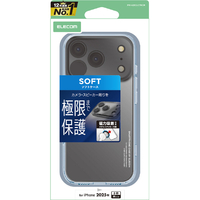 エレコム iPhone17 Pro用ソフトケース 極限 メタルステッカー付 クリア PM-A25CUCTKCR