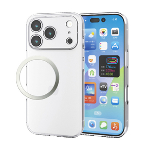 エレコム iPhone17 Pro用ソフトケース 極限 メタルステッカー付 クリア PM-A25CUCTKCR-イメージ2