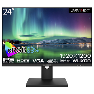 約10インチ 黒 液晶ディスプレイ 本体 JAPANNEXT JN-IPS24WUXGAR-C 24型液晶ディスプレイ ブラック