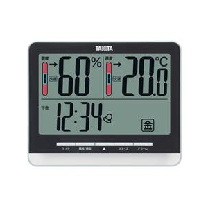タニタ デジタル温湿度計 ブラック TT-538/BK-イメージ1