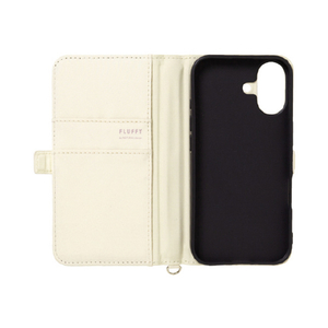 NATURAL　design iPhone17用 手帳型ケース FLUFFY ライトベージュ IP25-61-FFY01-イメージ3