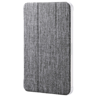 エレコム iPad mini(A17 Pro)用フラップケース 薄型軽量 ファブリック 背面クリア グレー TB-A25SWVCGY